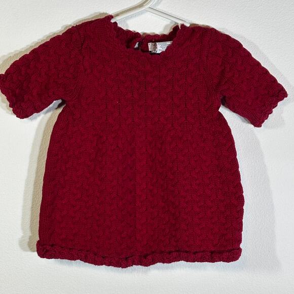 Tahari Baby Girl Red Sweater Dress Size 6-9 Months 6-9M - Picture 1 of 5